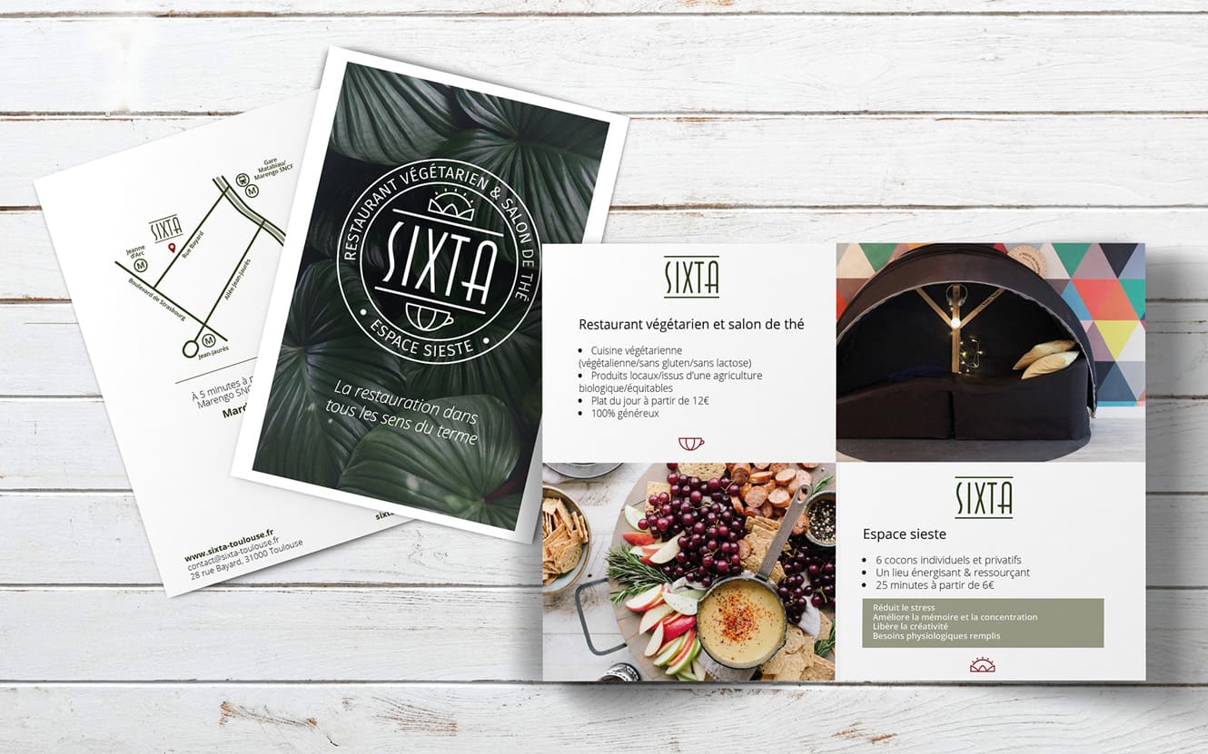 image miniature de la plaquette, du flyer, des cartes de menu et du site du restaurant de Sixta Toulouse